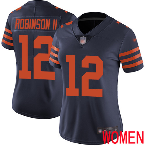 Chicago Bears Limited Navy Blue Women Allen Robinson Jersey NFL Football #12 Rush Vapor Untouchable->women nfl jersey->Women Jersey